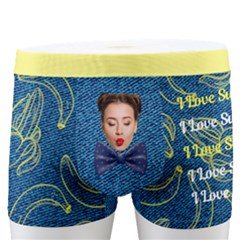 Personalized Photo Name Banana Denim Boxers