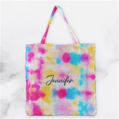 Personalized Tie Dyed Style Name Tote Bag - Grocery Tote Bag