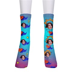 Personalized Super Mom Photo Sock - Crew Socks Personalized Super Mom Photo Sock - Crew Socks