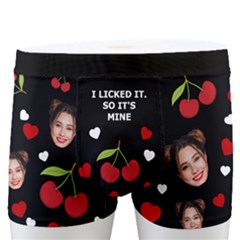 Personalized Photo Many Face Head I Licked It Cherry Boxer