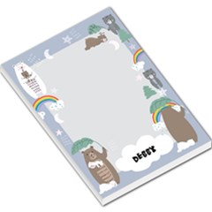Personalized Rainy Day With Bear Illustration Any Text Name Large Memo Pad