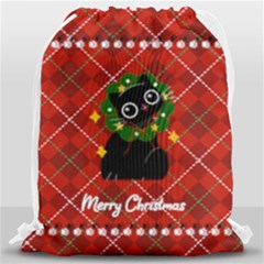 Personalized Any Text Xmas Cats Drawstring Bag
