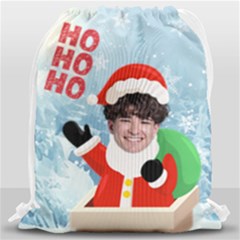 Personalized Photo Any Text Xmas Santa Claus Drawstring Bag