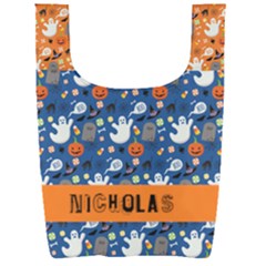 Personalized Halloween Name Any Text Foldable Shopping Bag Personalized Halloween Name Any Text Foldable Shopping Bag