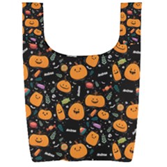 Personalized Halloween Name Any Text Foldable Shopping Bag Personalized Halloween Name Any Text Foldable Shopping Bag