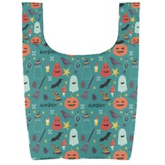 Personalized Halloween Name Any Text Foldable Shopping Bag Personalized Halloween Name Any Text Foldable Shopping Bag