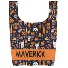 Personalized Halloween Name Any Text Foldable Shopping Bag Personalized Halloween Name Any Text Foldable Shopping Bag