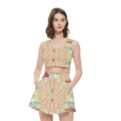 Women s Crop Top Pleated Skater Rave Skirt