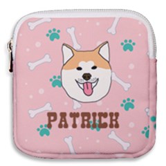Personalized Pet Illustration Horseshoe Style Canvas Mini Square Pouch