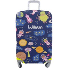Personalized Name Any Text Space Illustration Luggage Cover