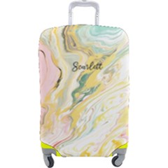 Personalized Name Any Text Marble Color Luggage Cover