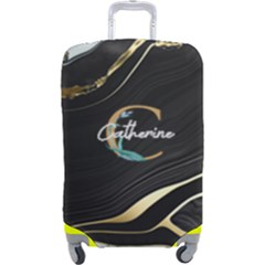 Personalized Initial Name Any Text marble luggage cover - Luggage Cover (Large)