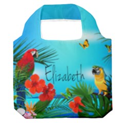 Personalized Tropical Summer Name Any Text Premium Foldable Grocery Recycle Bag