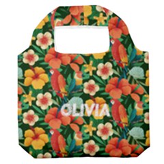Personalized Tropical Summer Name Any Text Premium Foldable Grocery Recycle Bag