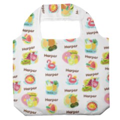 Personalized Tropical Summer Name Any Text Premium Foldable Grocery Recycle Bag
