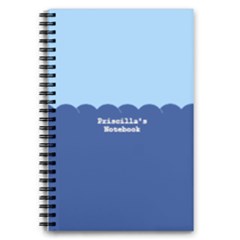 Personalized Any Text Solid Wave Shape Half Color  - 5.5  x 8.5  Notebook