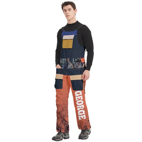 Men s Side Zip Front Pouch Ski And Snowboard Bib Pants	 