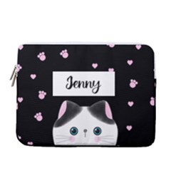 Custom Cat - 13 Vertical Laptop Sleeve Case With Pocket Custom Cat - 13 Vertical Laptop Sleeve Case With Pocket