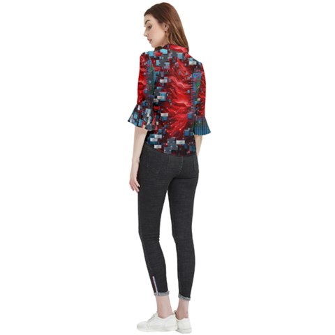 Loose Horn Sleeve Chiffon Blouse 