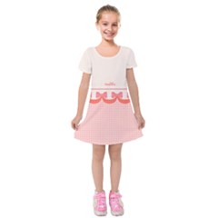 Personalized Any Text Checked Pattern with Ribbon - Kids Short Sleeve Velvet Dress Personalized Any Text Checked Pattern with Ribbon - Kids Short Sleeve Velvet Dress