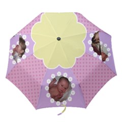 Girl Flower & Polka Dots Umbrella - Folding Umbrella Girl Flower & Polka Dots Umbrella - Folding Umbrella