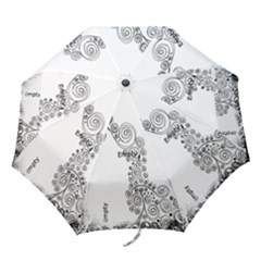 Fantasia Fushcia Pink & black heart umbrella - Folding Umbrella Fantasia Fushcia Pink & black heart umbrella - Folding Umbrella