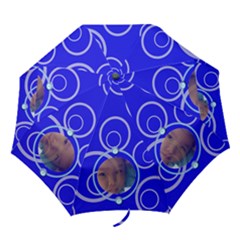 Blue Swirls Never Get Dizzy Folding Umbrella Blue Swirls Never Get Dizzy Folding Umbrella