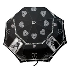 Black & Chrome Love Folding Umbrella