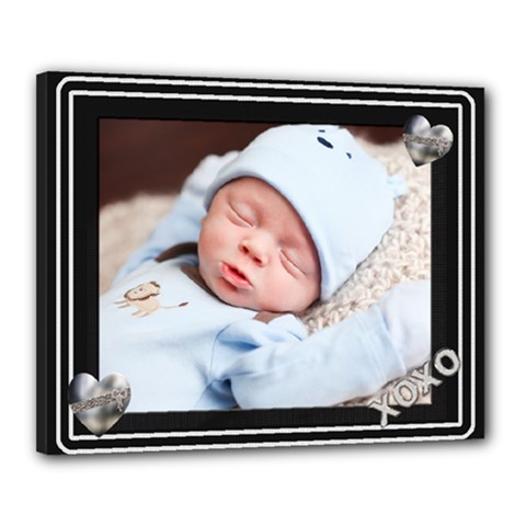Kiss, Hug, Love 20x16 Framed Stretched Canvas - Canvas 20  x 16  (Stretched)