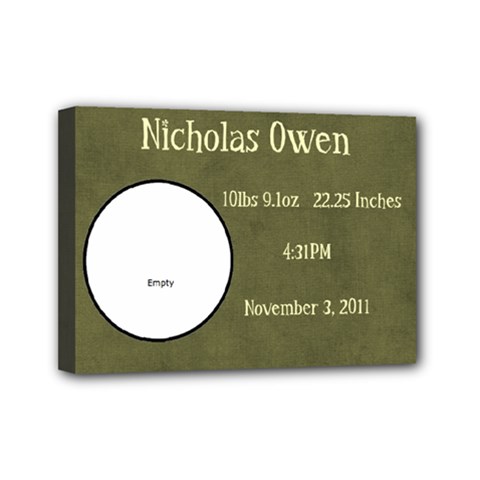 Birth Board - Nicholas - Mini Canvas 7  x 5  (Stretched)