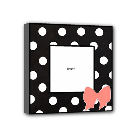 Baby - Polka Dot Bow Canvas - Mini Canvas 4  x 4  (Stretched)