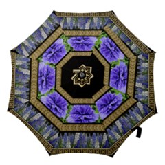 Black And Gold Large Hook Handle Umbrella