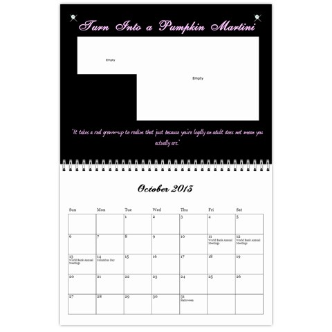Cocktail Calendar 2013 Oct 2013