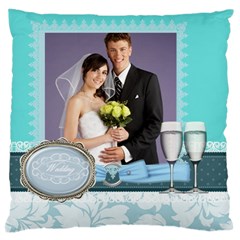 wedding of blue - Large Cushion Case (One Side)