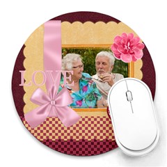 love - Collage Round Mousepad love - Collage Round Mousepad