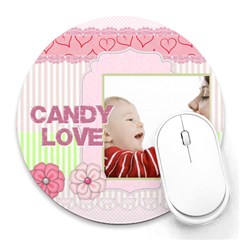 love - Collage Round Mousepad love - Collage Round Mousepad