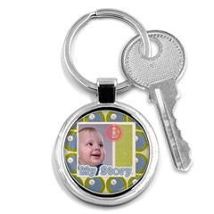 kids , flower , happy, fun - Key Chain (Round)