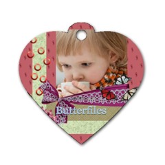 kids, love, happy, play, fun, child - Dog Tag Heart (One Side) kids, love, happy, play, fun, child - Dog Tag Heart (One Side)