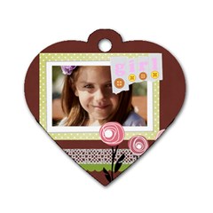 kids, love, happy, play, fun, child - Dog Tag Heart (One Side) kids, love, happy, play, fun, child - Dog Tag Heart (One Side)