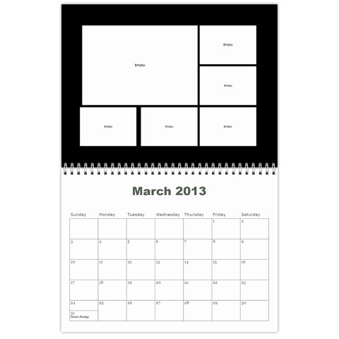 2013 Calendar Mod2 By J  Richardson Mar 2013