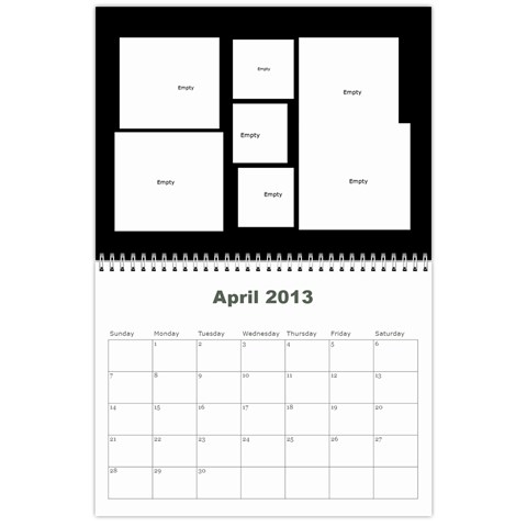 2013 Calendar Mod2 By J  Richardson Apr 2013