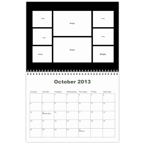 2013 Calendar Mod2 By J  Richardson Oct 2013
