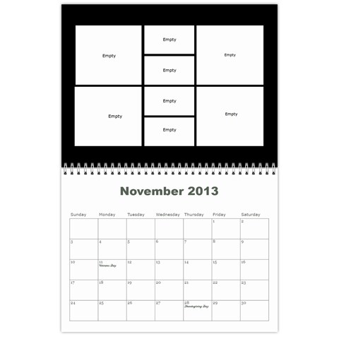 2013 Calendar Mod2 By J  Richardson Nov 2013