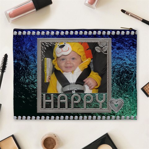 Happy Xl Cosmetic Bag By Lil Back
