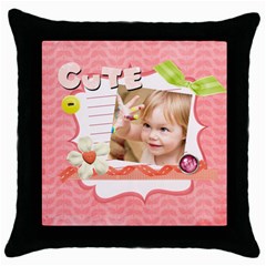 easter, spring, kids, flower - Throw Pillow Case (Black) easter, spring, kids, flower - Throw Pillow Case (Black)