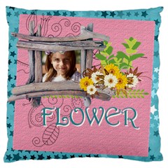 easter, spring, kids, flower - Large Cushion Case (One Side) easter, spring, kids, flower - Large Cushion Case (One Side)