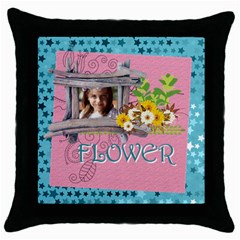 easter, spring, kids, flower (5 styles) - Throw Pillow Case (Black) easter, spring, kids, flower (5 styles) - Throw Pillow Case (Black)