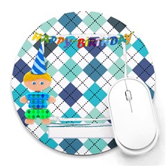Happy Birthday For Him Round Mousepad - Collage Round Mousepad