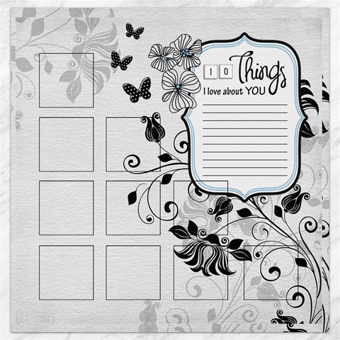 10 Things I Love About You By One Of A Kind Design Studio 11.4 x11.56  Canvas - 1