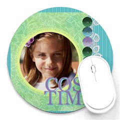 kids, fun, child, play, happy - Round Mousepad
